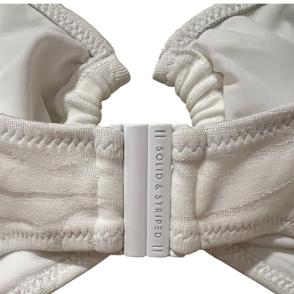 Solid & Striped Esme Cut Out One Piece Swimsuit in Tonal Zebra Jacquard (S) - Picture 10 of 13